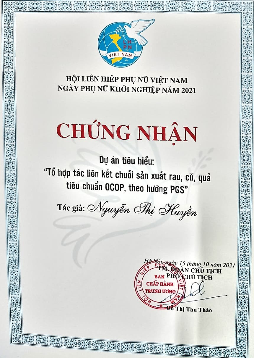 Chứng nhận dự án tiêu biểu